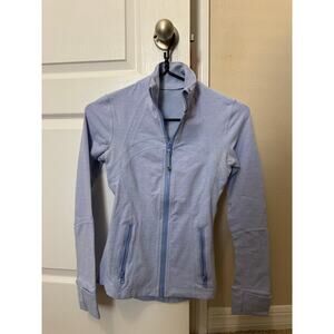 Lululemon Light Blue Full Zip Jacket with Back Vent & Thumbholes